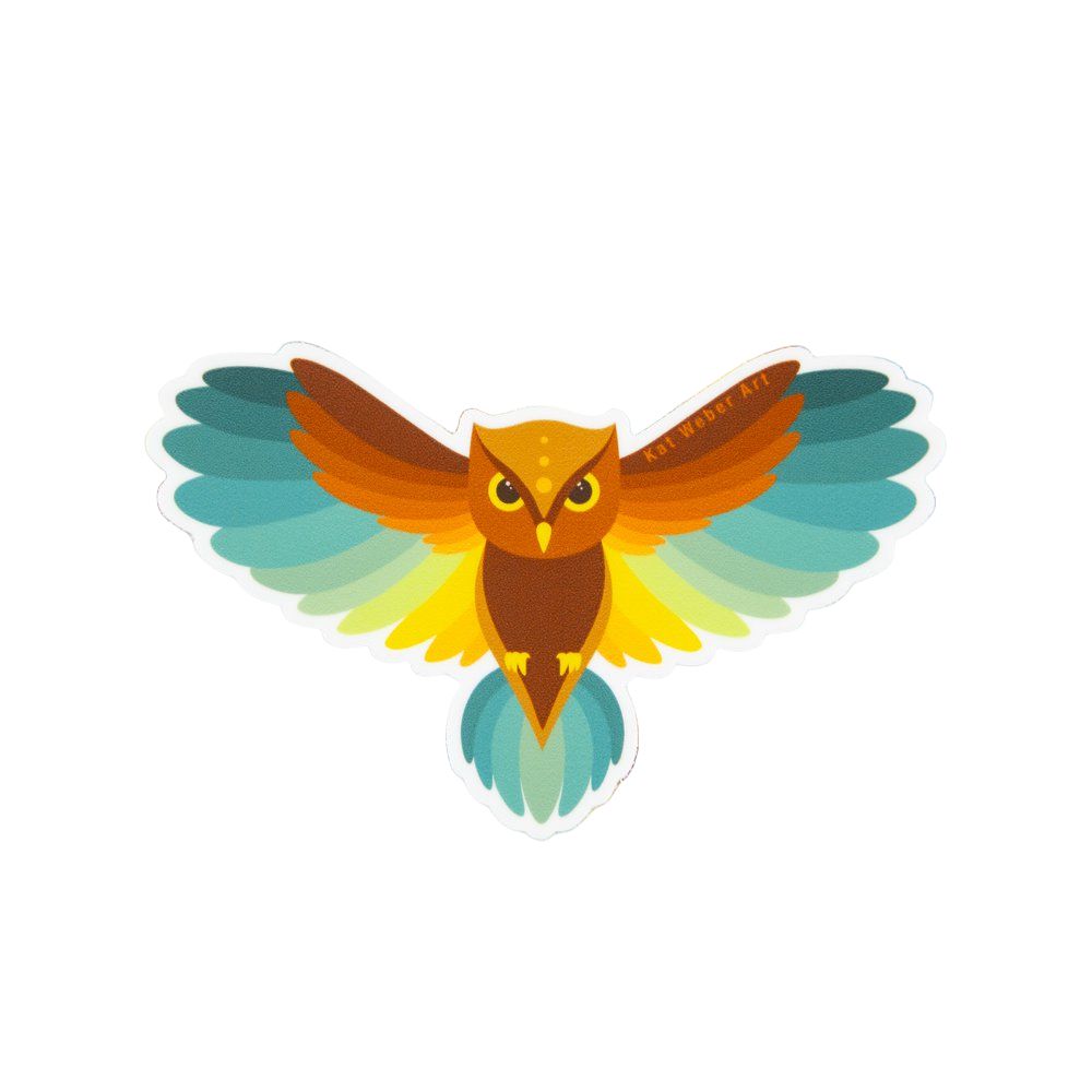 Vinyl Stickers by Kat Weber Art - Owl